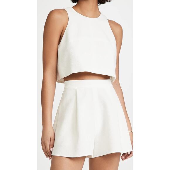 Black Halo White Sanibel cropped top size 2 - Picture 1 of 9